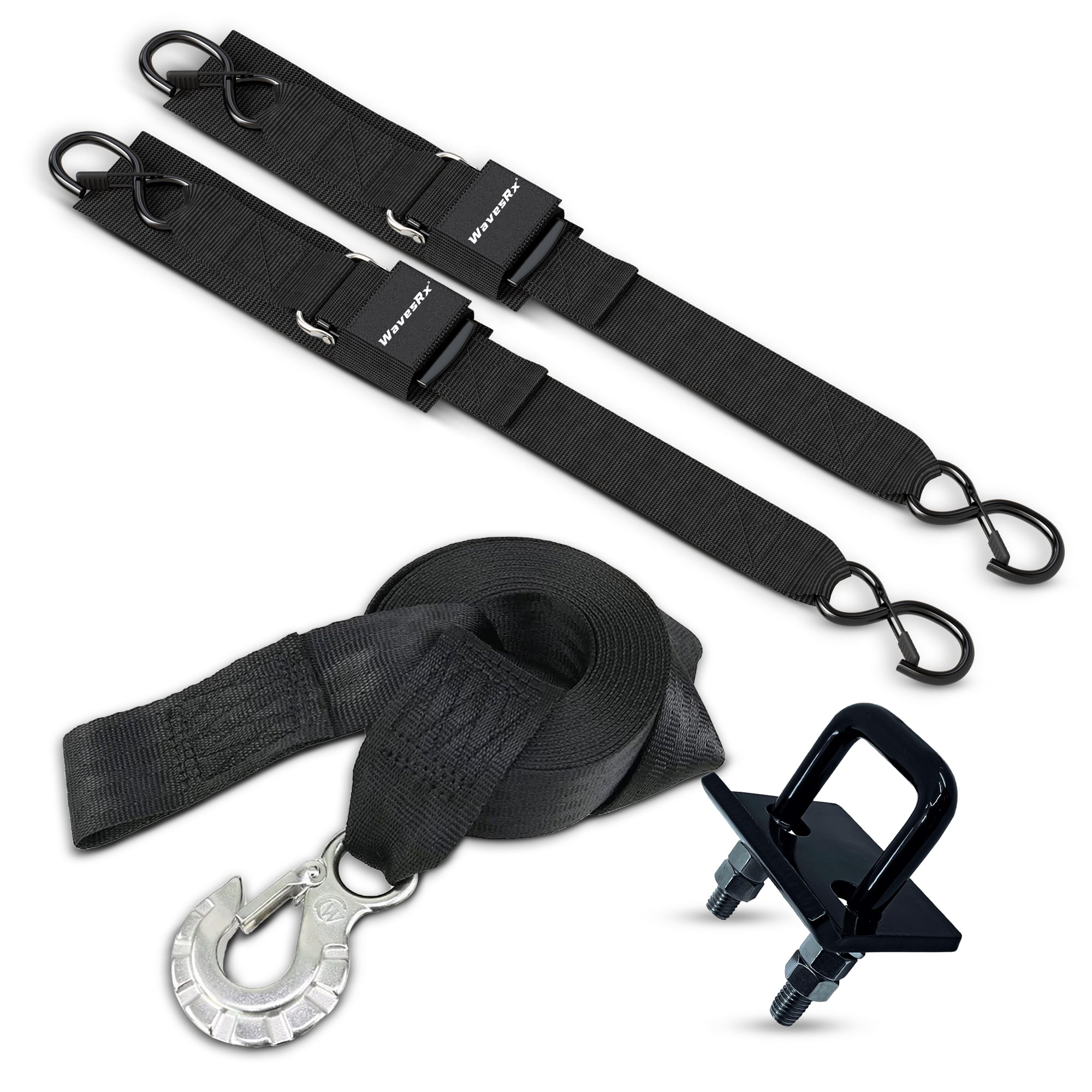 Ayaport Boat Tie Down Straps – Heavy Duty 4 Ft X 2 In, 2-Pack, J-Hook, 10,000+ Lbs Break Strength