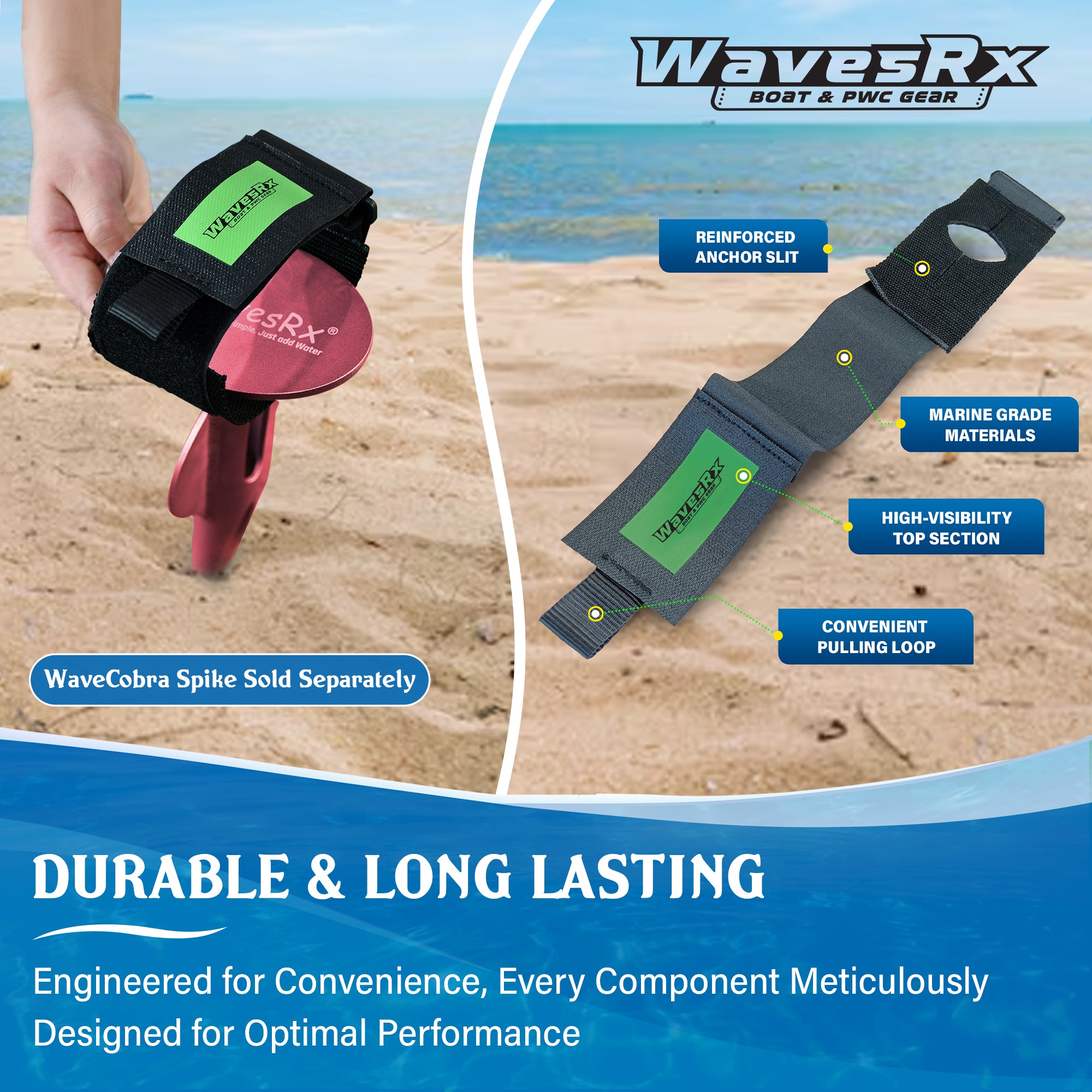 Wavecobra Spike Anchors: Robust Foot Straps from WavesRx