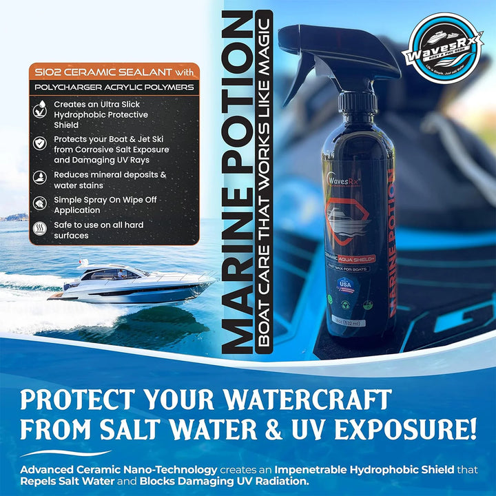 WAVESRX CERAMIC SPRAY WAX (AQUASHIELD) + ENGINE FLUSH (EPICFLUSH) 62 OZ