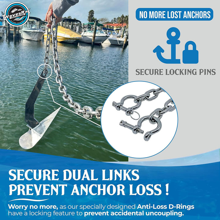 12 lb TriAnchor + 5 ft Chain Silver