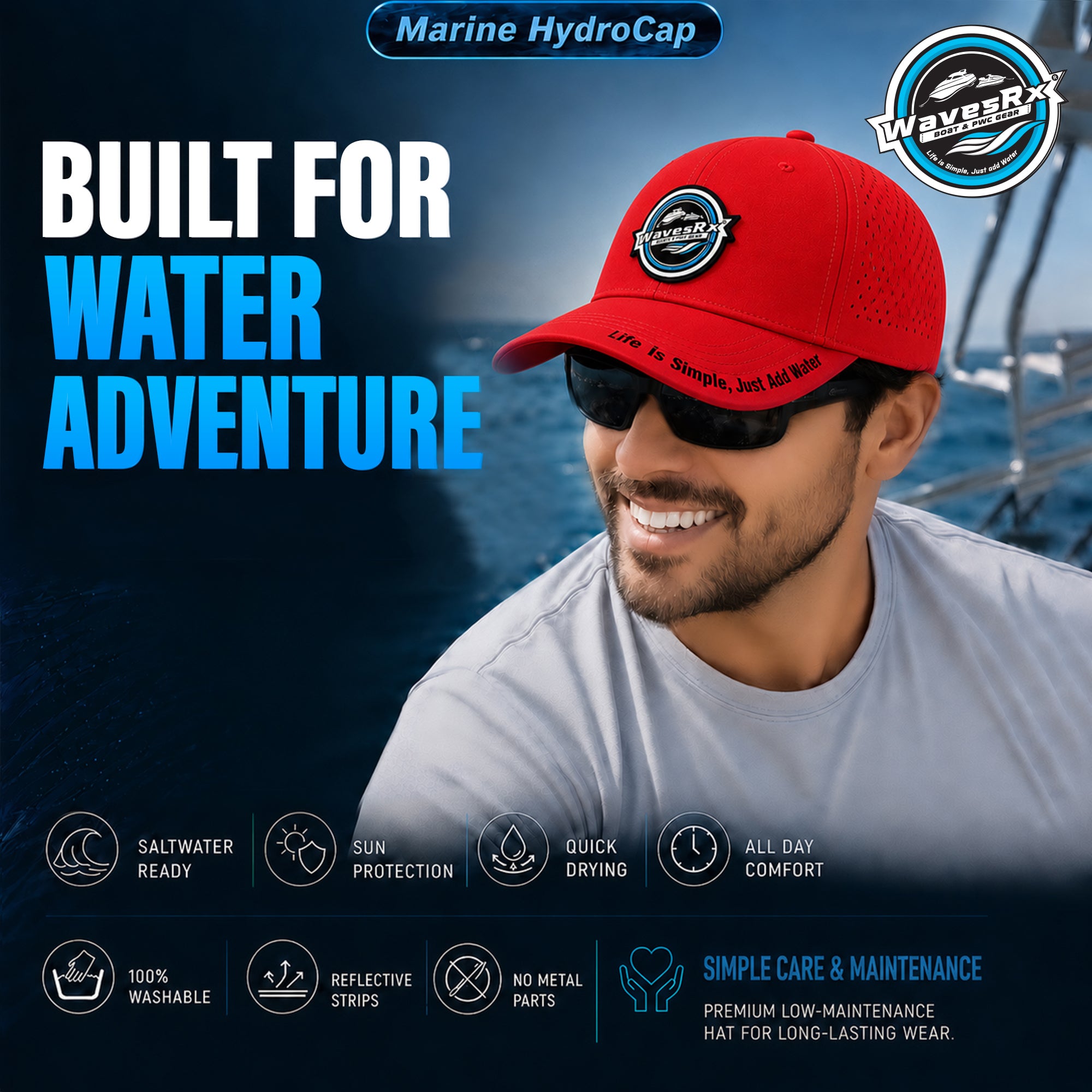 HydroCap Marine Hat (Red)