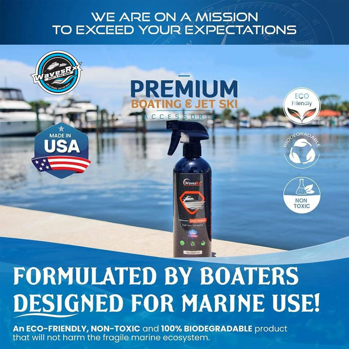 WAVESRX MARINE SCUFF ERASERS PAD + CERAMIC SPRAY WAX (AQUASHIELD) + BOAT WASH (EPICWASH)