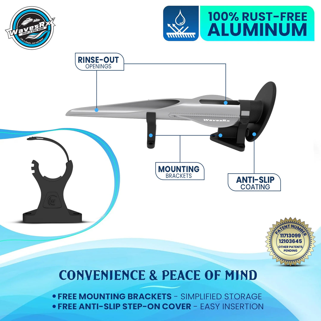 WAVESRX ANCHORING & DOCKING BUNDLE | ALUMINUM SAND SPIKE BEACH ANCHOR + BUNGEE ANCHOR LINE (14' - 50')