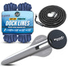 WAVESRX BUNGEE LINE (14' - 50') + ALUMINUM SAND ANCHOR + BOAT DOCK LINE ⅜” X 15’