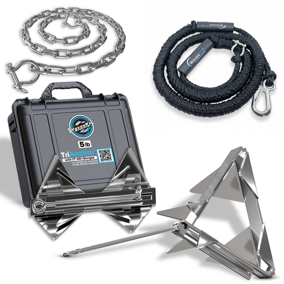 5LB TRIANCHOR +7FT BUNGEE + 4FT CHAIN