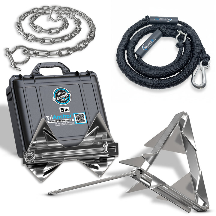 5LB TRIANCHOR +7FT BUNGEE + 4FT CHAIN