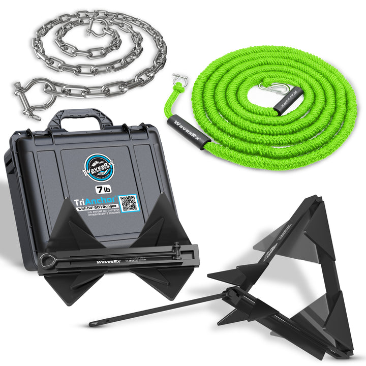 7LB TRIANCHOR + 14FT BUNGEE + 5FT CHAIN