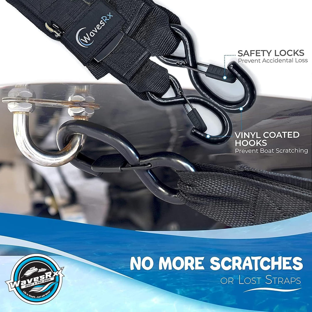 JET SKI TRAILER WINCH STRAP + 2PK 48" TRANSOM TIE-DOWN STRAPS