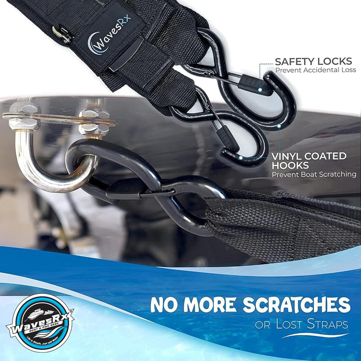 JET SKI TRAILER WINCH STRAP + 2PK 48" TRANSOM TIE-DOWN STRAPS