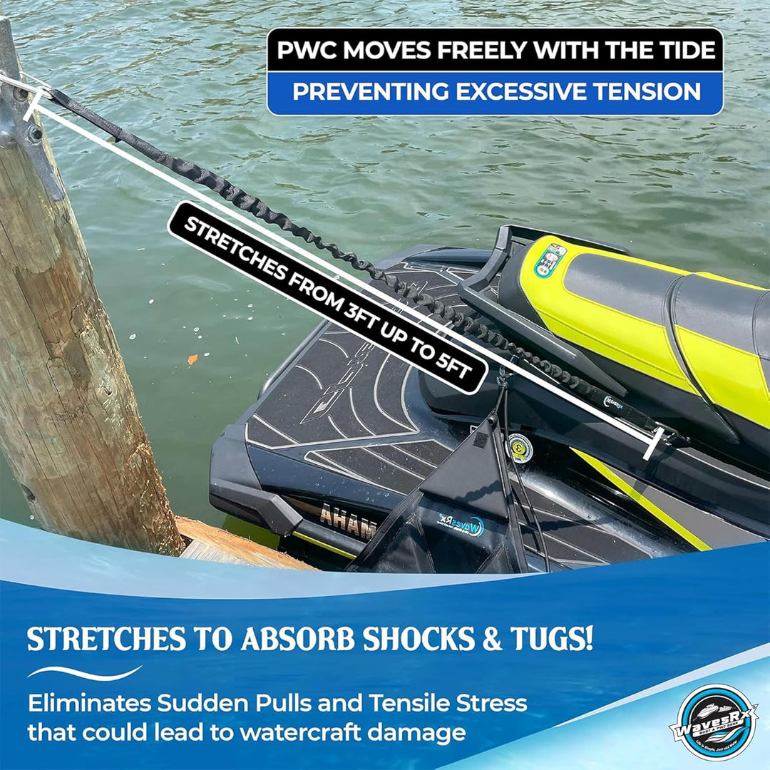 WAVESRX ULTIMATE JET SKI DOCKING BUNDLE | TRIFENDER (2PK) + DOCKINGPAL BUNGEE 3'-5' (2PK) + SOFT LOOP CLEATS