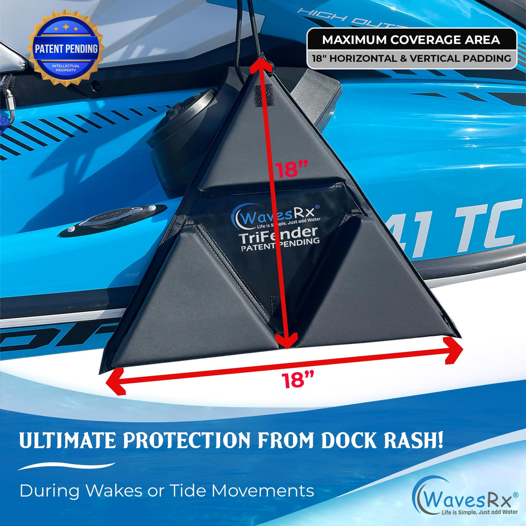 WavesRx Ultimate Jet Ski Docking Bundle | PWC TriFender Bumpers (2PK) + DockingPal Bungee Ropes 3'-5' (2PK) + Soft Loop Cleats (7PK)