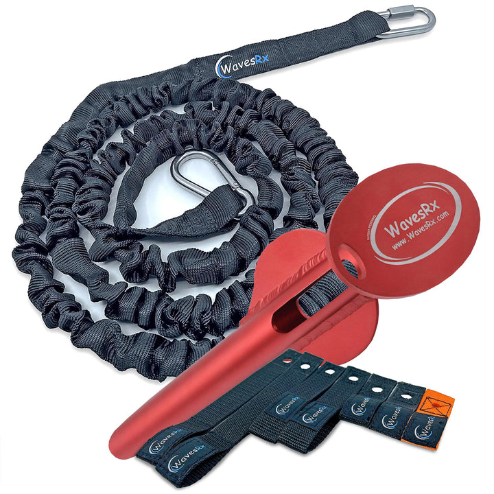 WAVESRX JET SKI DOCKING & ANCHORING BUNDLE | SOFT LOOP CLEATS + ANCHORMATE BUNGEE LINE (7'-14') + WAVECOBRA 12" BEACH SPIKE ALUMINUM ANCHOR