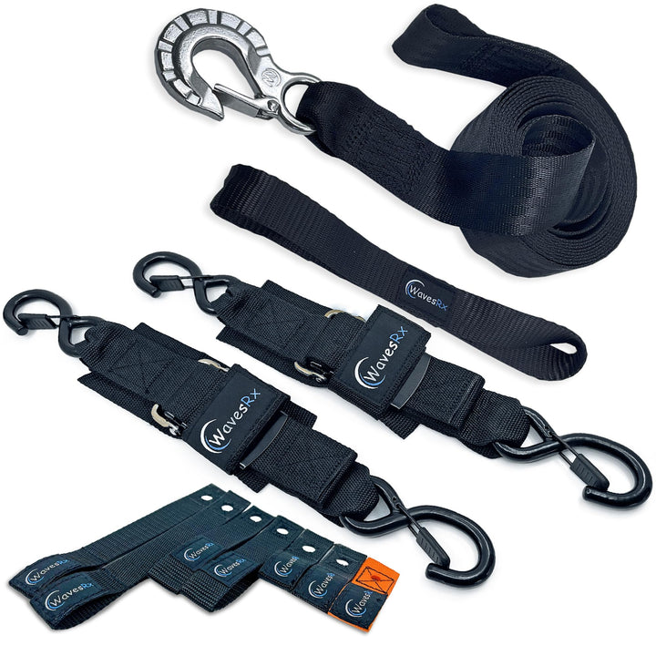 SOFT LOOP CLEATS (7PK) + 12' WINCH STRAP + 24" TRANSOM TIE-DOWN STRAPS (2PK)