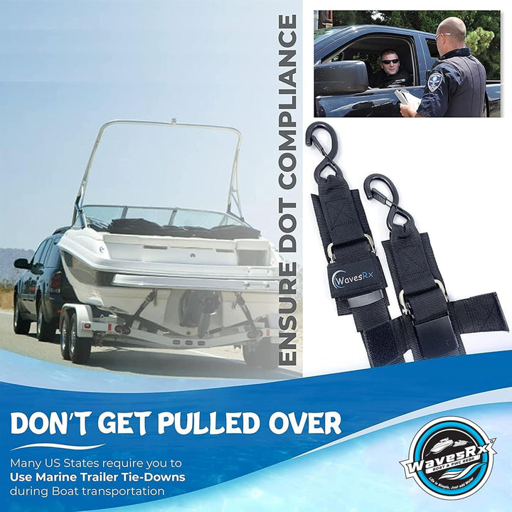 JET SKI TRAILER WINCH STRAP + 2PK 48" TRANSOM TIE-DOWN STRAPS