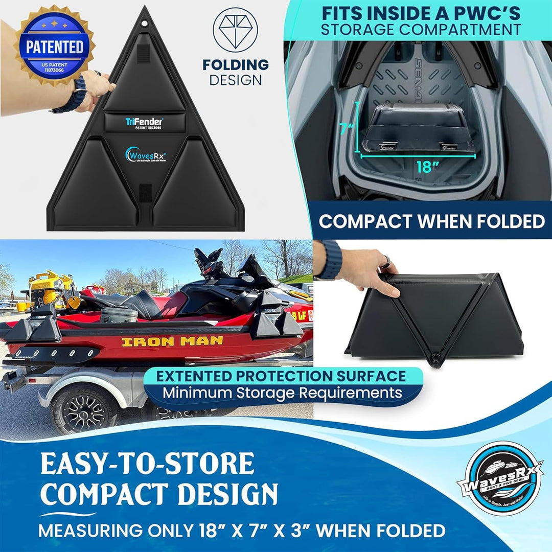 WAVESRX ULTIMATE JET SKI DOCKING BUNDLE | TRIFENDER (2PK) + DOCKINGPAL BUNGEE 3'-5' (2PK) + SOFT LOOP CLEATS