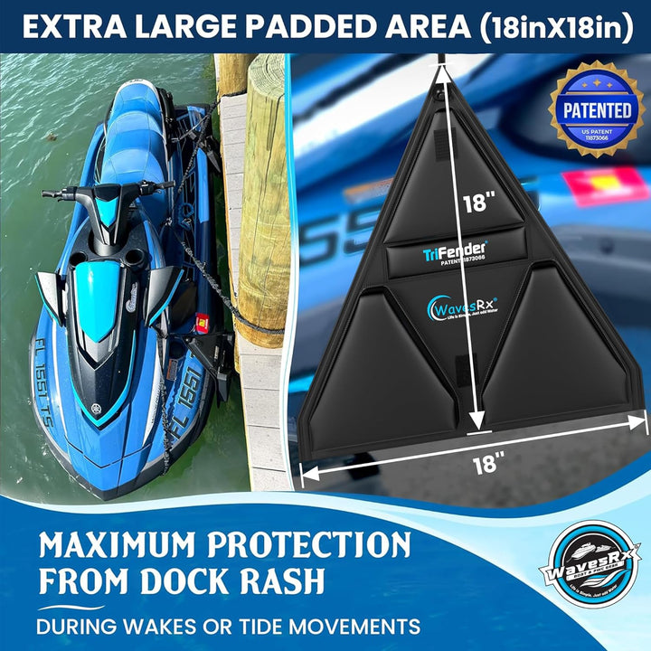 WAVESRX ULTIMATE JET SKI DOCKING BUNDLE | TRIFENDER (2PK) + DOCKINGPAL BUNGEE 3'-5' (2PK) + SOFT LOOP CLEATS
