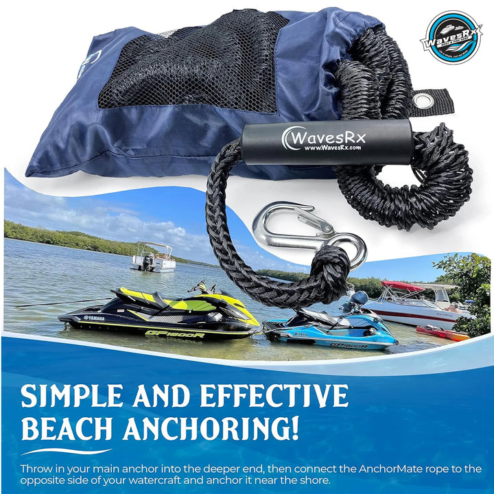 WavesRx 5 lb TriAnchor with 7-25 bungee + 12 inch SpikeAnchor with 7-14 bunge