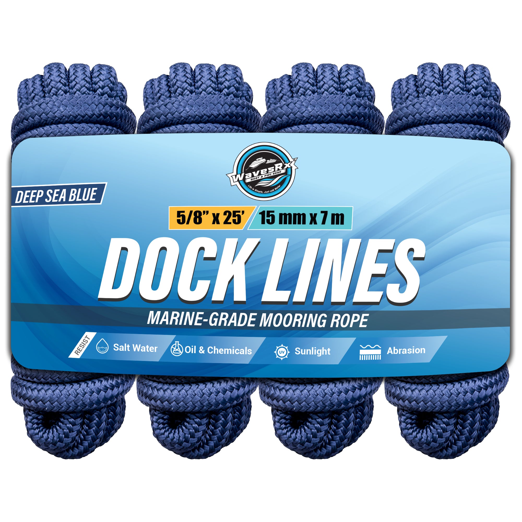 5/8” X 25' DOCK LINES – WavesRx