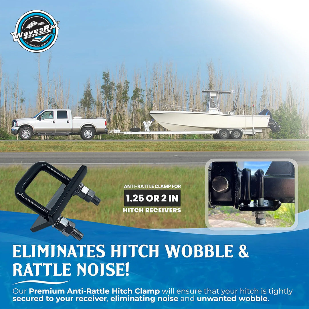 WINCH STRAP WITH SS HOOK + BOAT TRAILER HITCH TIGHTENER & STABILIZER