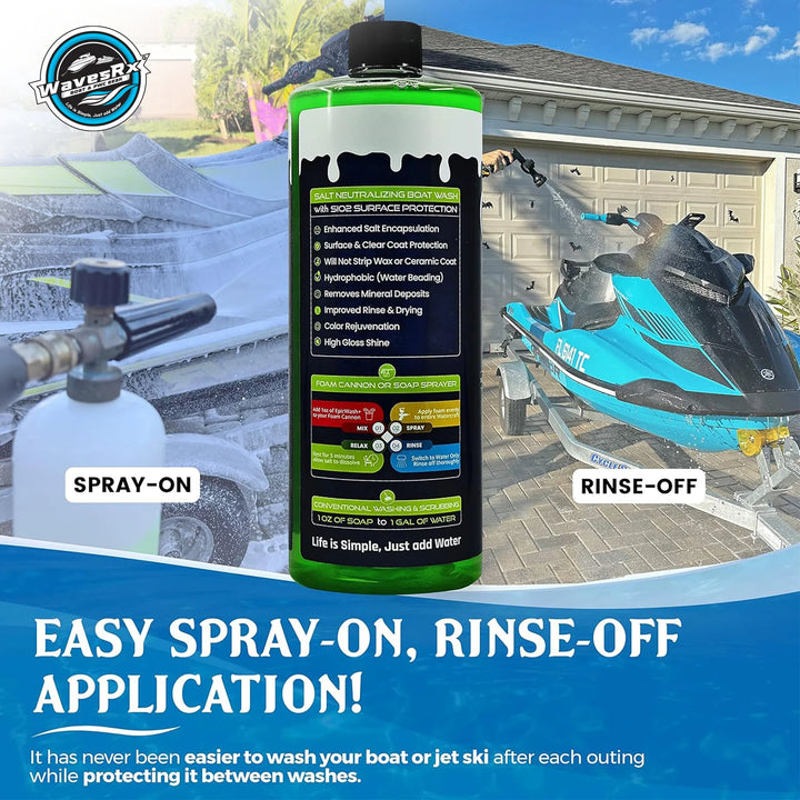 WAVESRX BOAT SOAP (EPICWASH) + ENGINE FLUSH (EPICFLUSH) + BILGEPODS