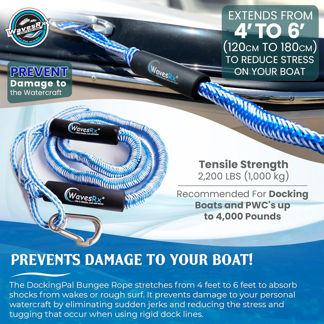 WAVESRX ANCHORING & DOCKING BUNDLE | ALUMINUM SAND SPIKE BEACH ANCHOR + BUNGEE ANCHOR LINE (14' - 50')