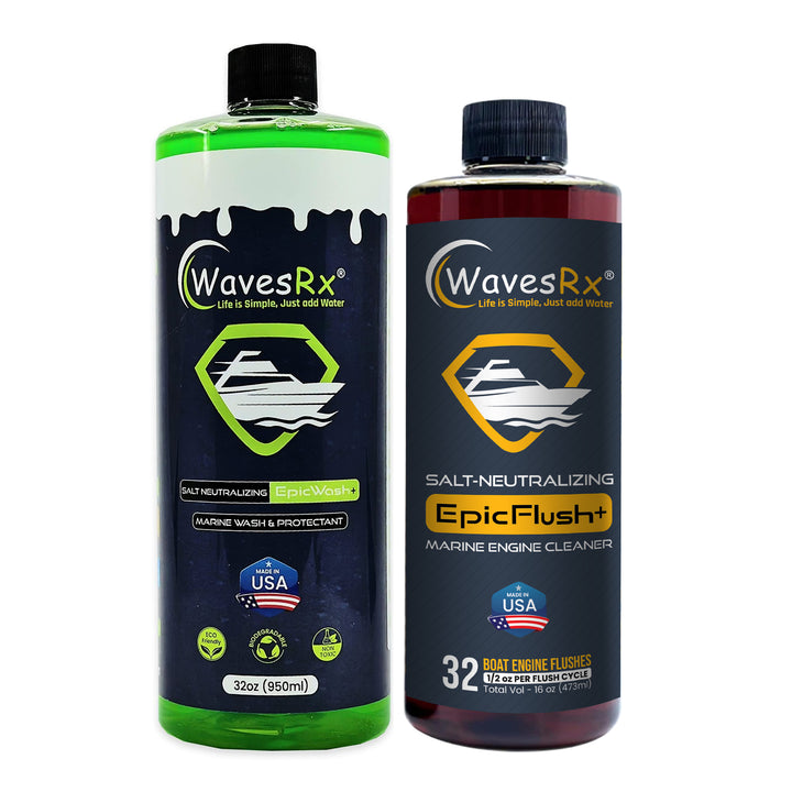 WAVESRX SALT NEUTRALIZING BOAT SOAP (EPICWASH) + SALT-NEUTRALIZING FLUSH PROTECTANT (EPICFLUSH)