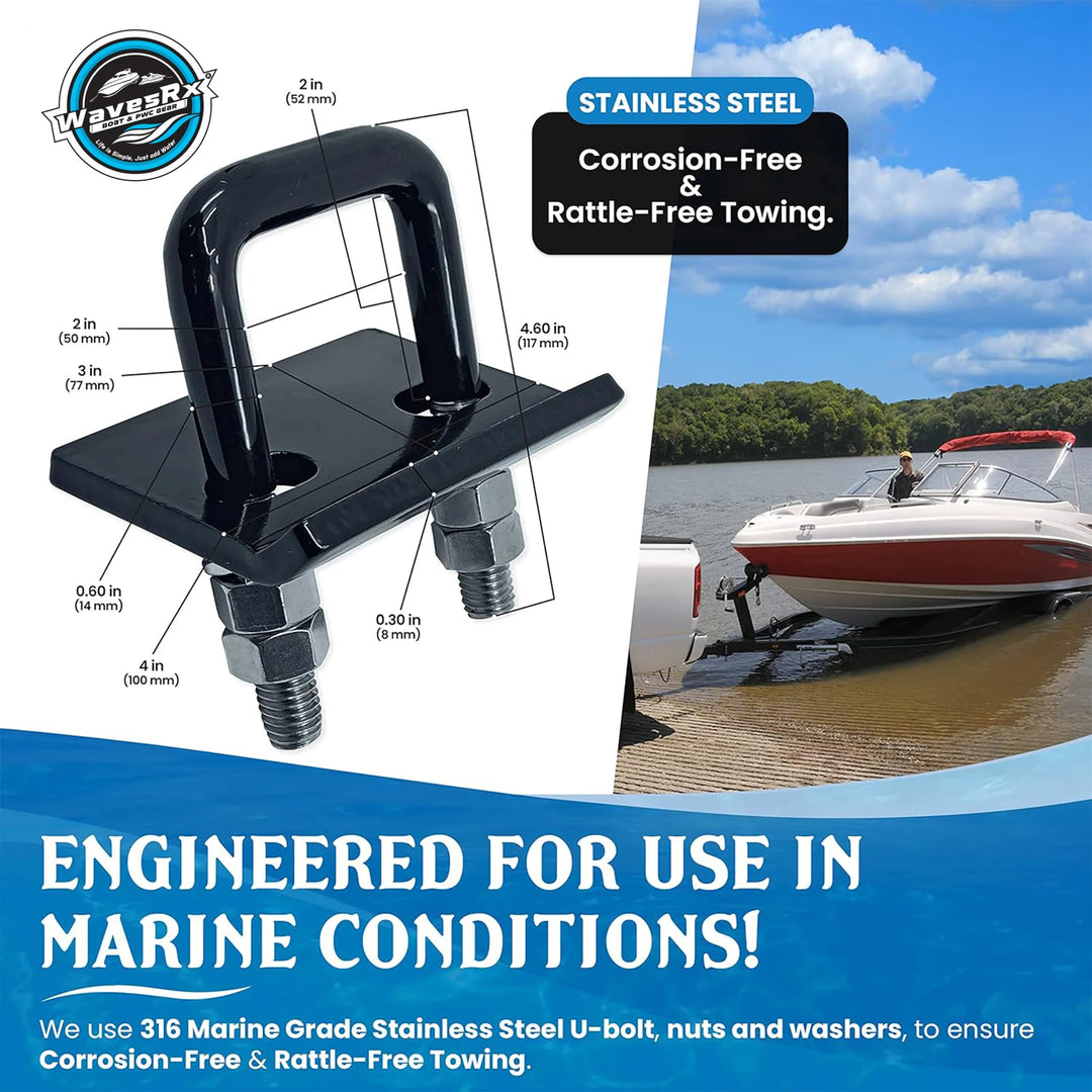 WINCH STRAP WITH SS HOOK + BOAT TRAILER HITCH TIGHTENER & STABILIZER