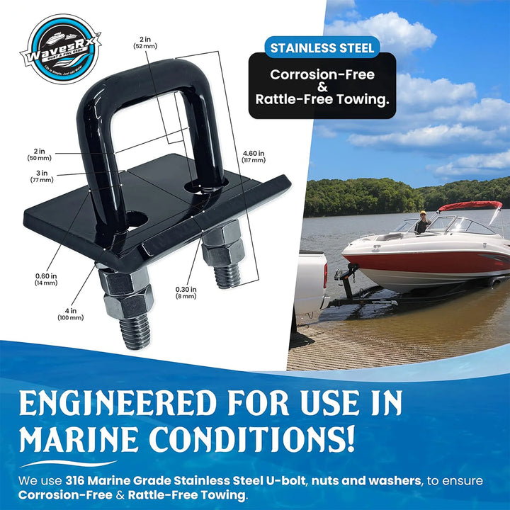 WINCH STRAP WITH SS HOOK + BOAT TRAILER HITCH TIGHTENER & STABILIZER