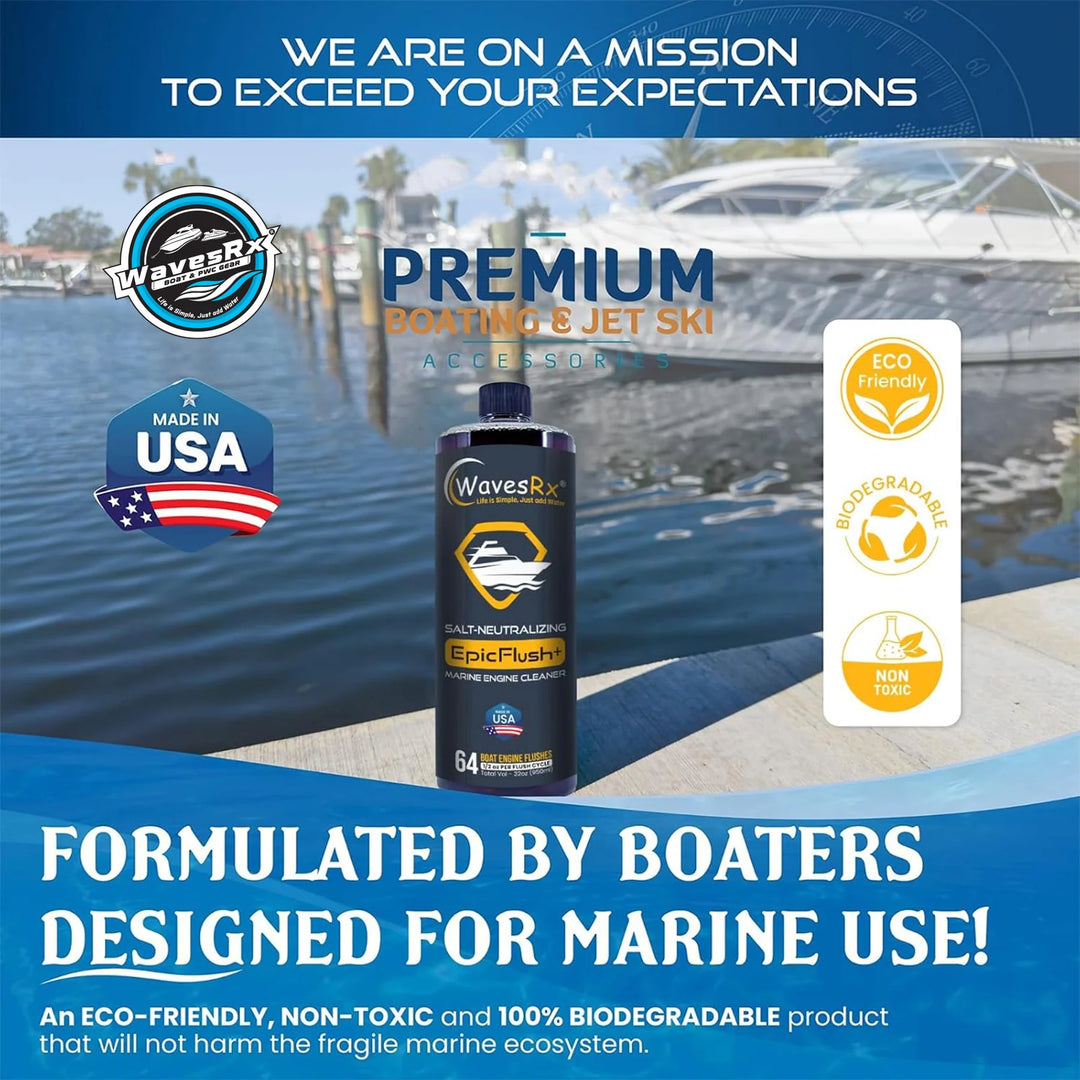 WAVESRX CERAMIC SPRAY WAX (AQUASHIELD) + ENGINE FLUSH (EPICFLUSH) 62 OZ