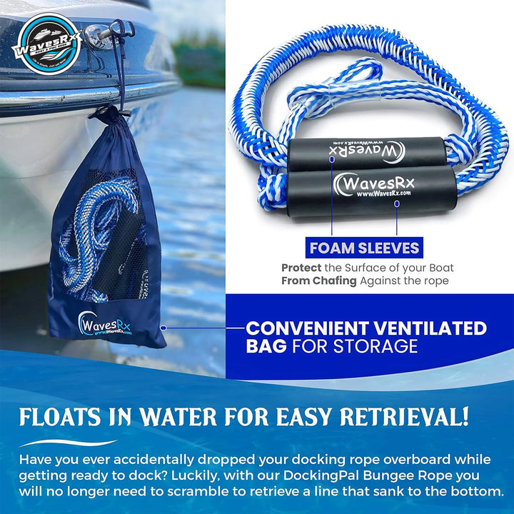 WAVESRX ANCHORING & DOCKING BUNDLE | ALUMINUM SAND SPIKE BEACH ANCHOR + BUNGEE ANCHOR LINE (14' - 50')