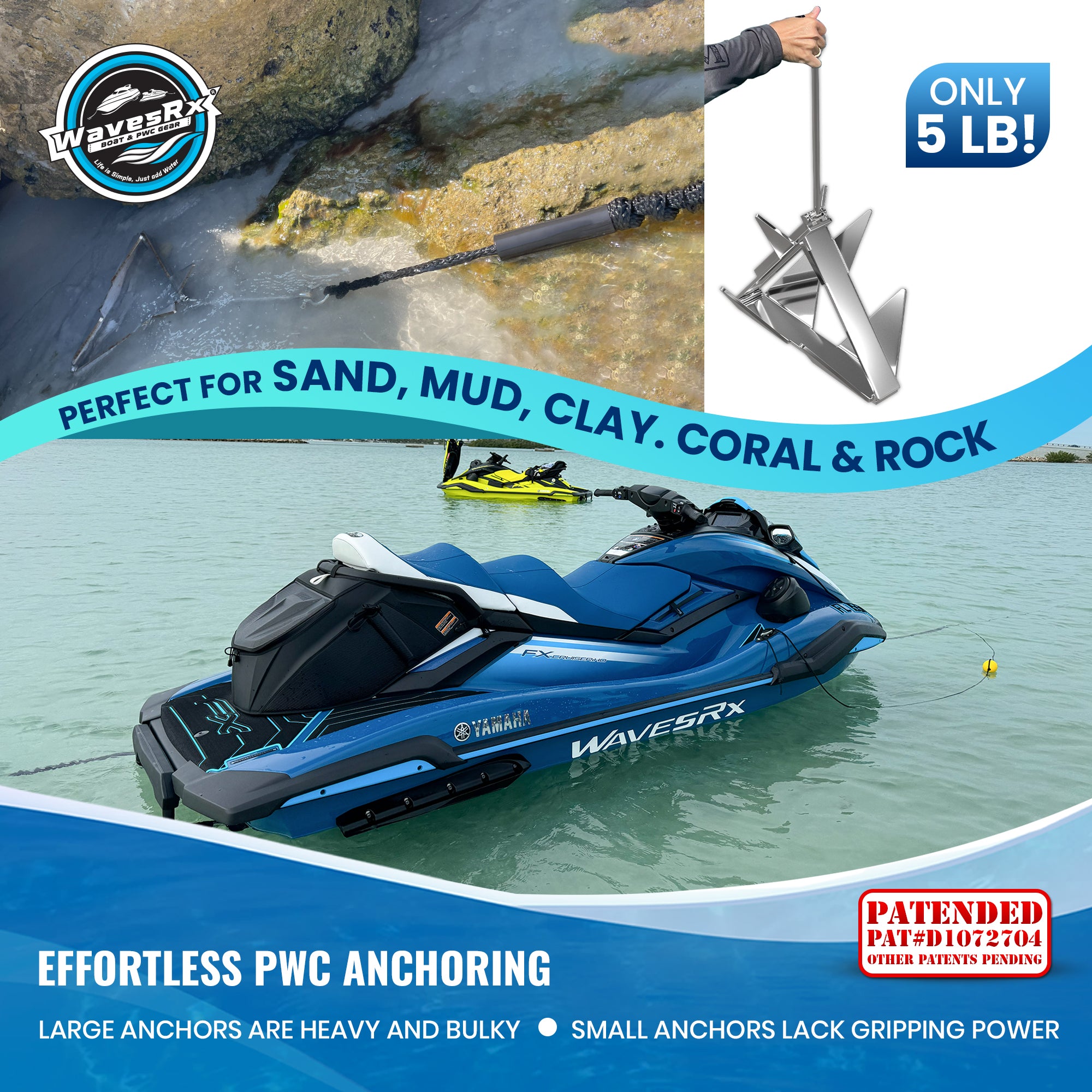 5LB TRIANCHOR + 7FT BUNGEE