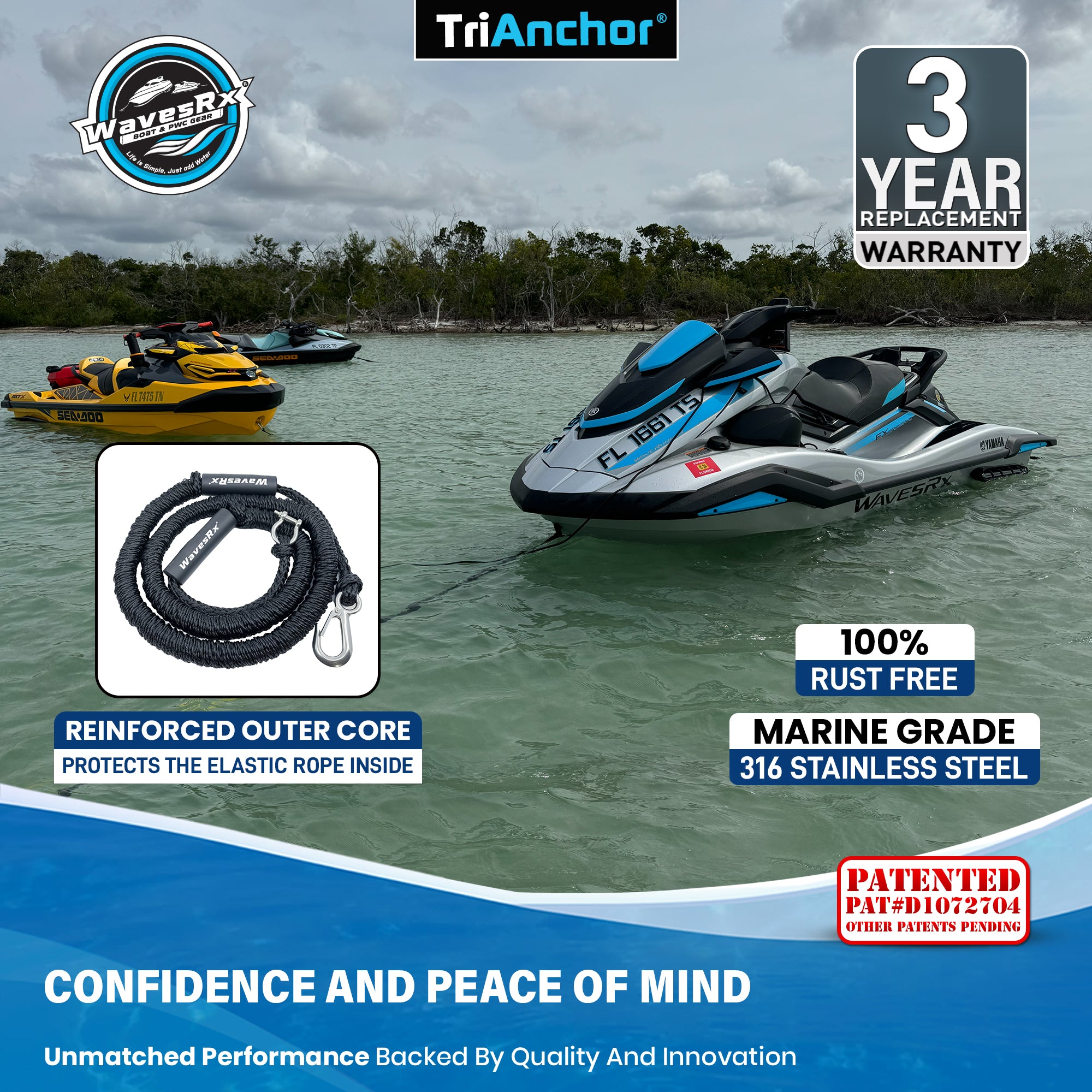5LB TRIANCHOR + 7FT BUNGEE