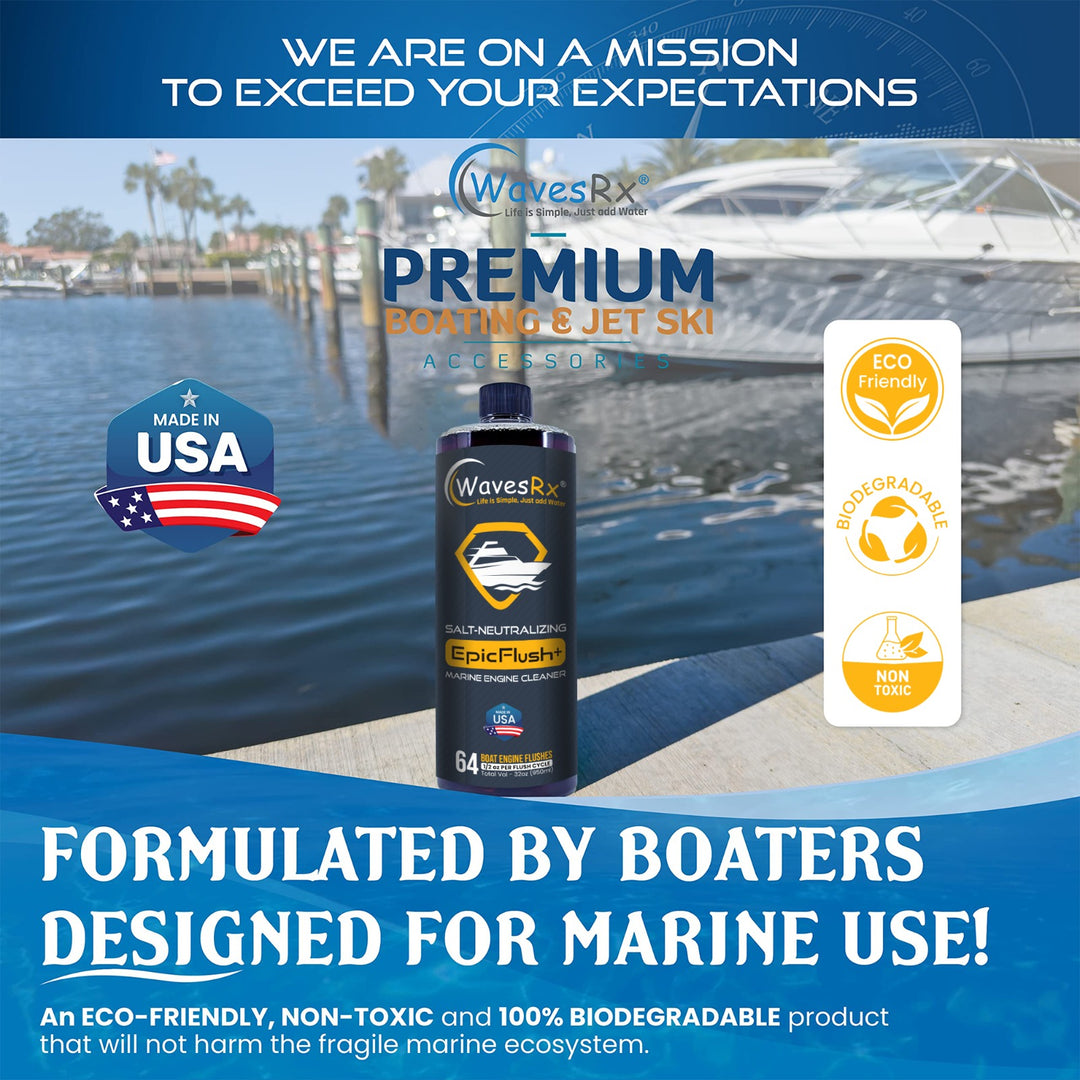 WAVESRX MARINE ENGINE FLUSH + BILGE CLEANING PODS | SALT-NEUTRALIZING FORMULAS THAT REMOVE RUST & MINERAL DEPOSITS TO PREVENT CORROSION | PROTECTS COMPONENTS FROM SALTWATER EXPOSURE & EXTENDS LIFESPAN