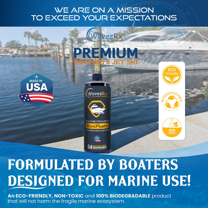 WAVESRX MARINE ENGINE FLUSH + BILGE CLEANING PODS | SALT-NEUTRALIZING FORMULAS THAT REMOVE RUST & MINERAL DEPOSITS TO PREVENT CORROSION | PROTECTS COMPONENTS FROM SALTWATER EXPOSURE & EXTENDS LIFESPAN