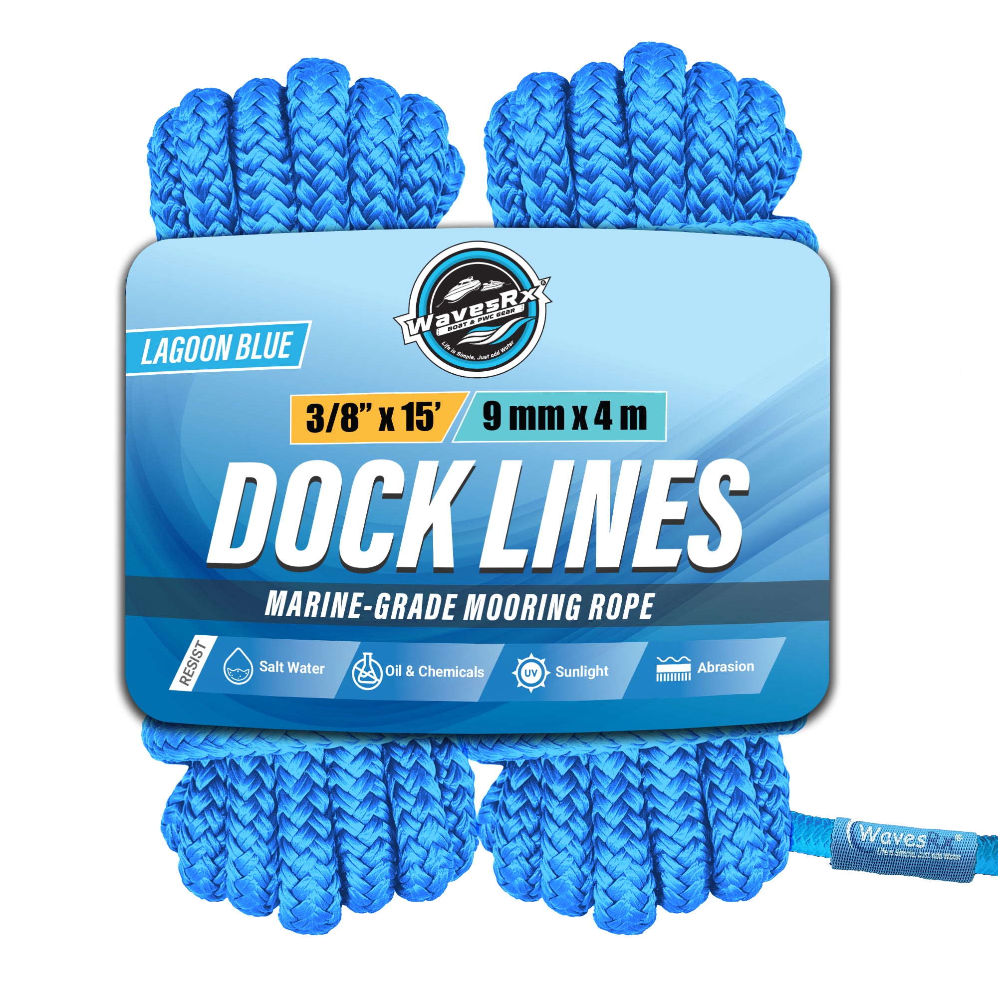 3/8” X 15' DOCK LINES – WavesRx
