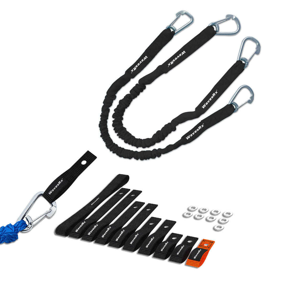 WAVESRX JET SKI & PWC DOCKING BUNDLE | JETSKI SOFT LOOP CLEATS + DOCKINGPAL 3'-5" BUNGEE