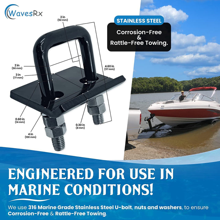 WINCH STRAP WITH SS HOOK + 2PK 48" BOAT TRAILER TRANSOM STRAPS + BOAT TRAILER HITCH TIGHTENER & STABILIZER