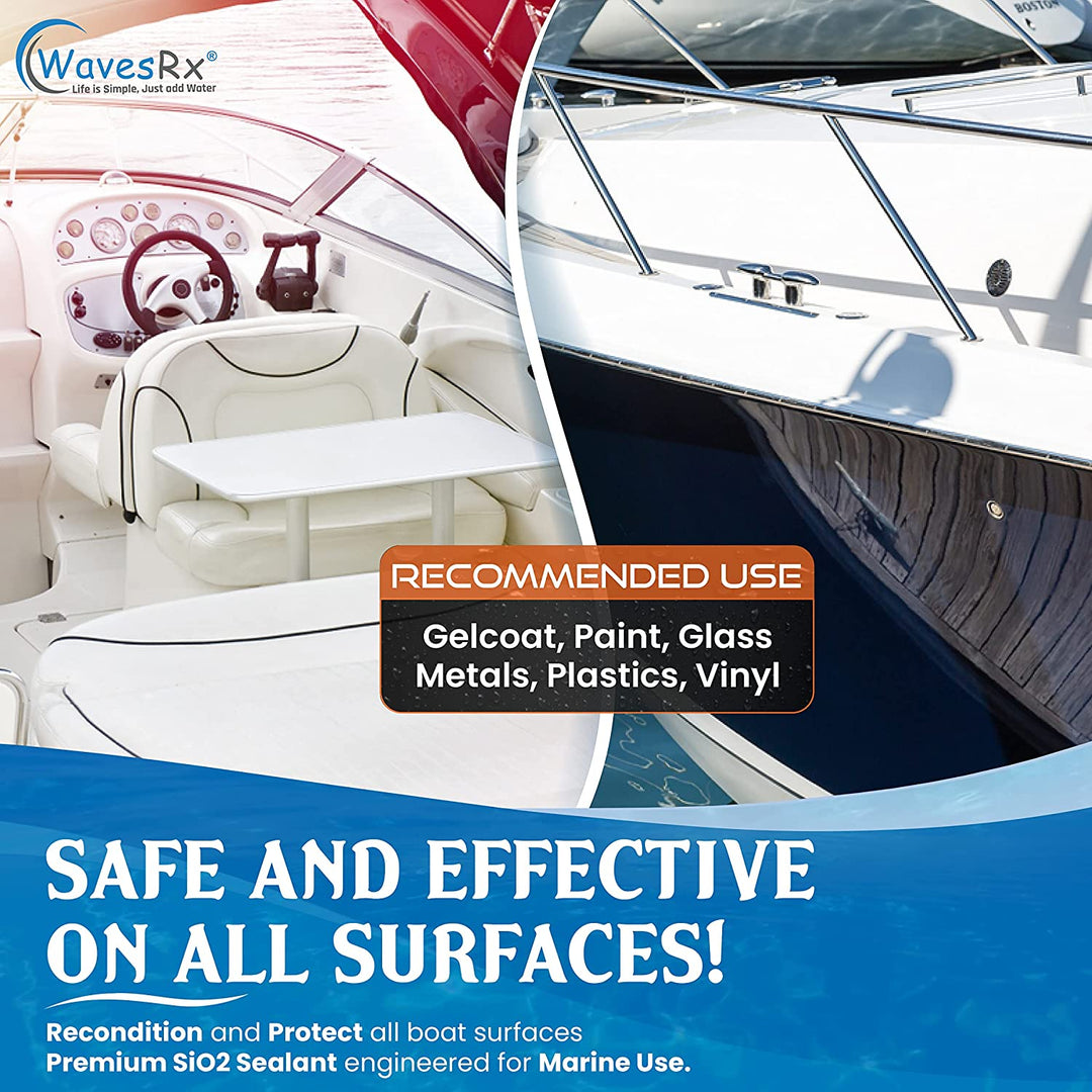 WAVESRX 7'-25' AnchorMate Bungee Line + Ceramic Sealant Spray Wax (AquaShield) I Safer Anchoring for Jet Skis & PWCs + Ultra Slick Hydrophobic Coating with Silicon Dioxide (SiO2)