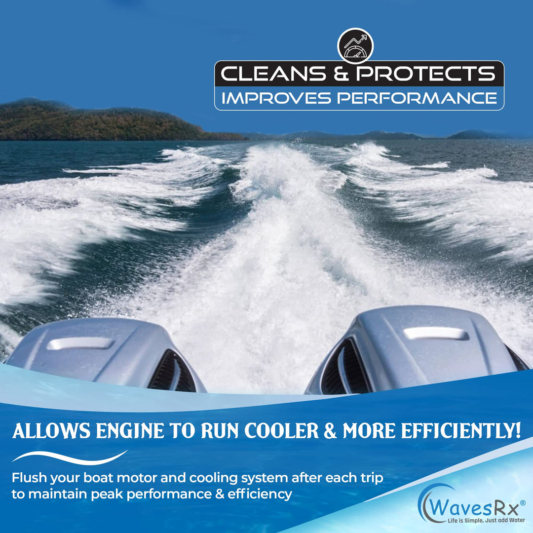 WAVESRX Marine Engine Flush & Protectant (EpicFlush) + Salt-Neutralizing Bilge Cleaner (BilgePods) | Boat Engine Cleaner & Protector - Removes Salt & Rust I Water-Activated Bilge Cleaning As You Ride