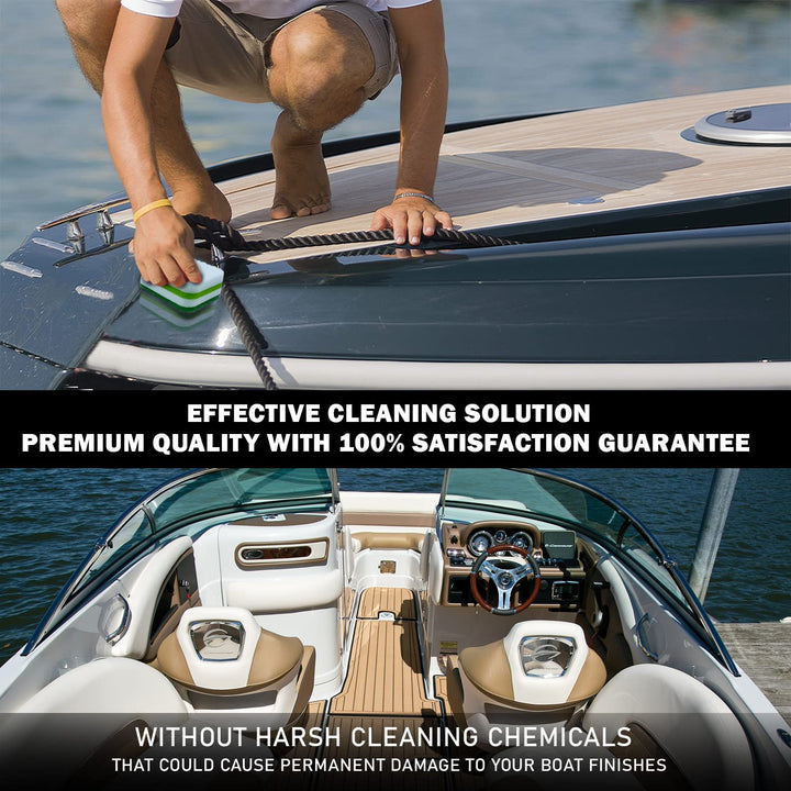 WAVESRX MARINE SCUFF ERASERS + CERAMIC SEALANT SPRAY WAX (AQUASHIELD) + SALT NEUTRALIZING BOAT WASH (EPICWASH) I HYDROPHOBIC SHIELD WITH SILICON DIOXIDE (SIO2) + HIGH GLOSS POLISH FOR BOAT & JET SKI