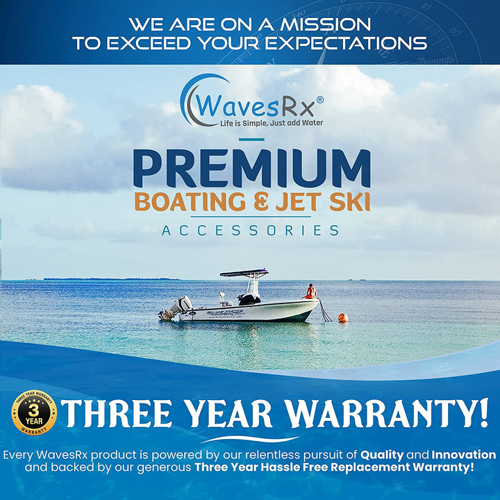 WAVESRX 24" Jet Ski Straps (2PK) + 2" x12' Winch Strap with SS Hook l 24" Marine Tie Downs - Adjustable via Quick Release Buckle + Safe & Secure Retrieval, Launching & Transporting of Your PWC