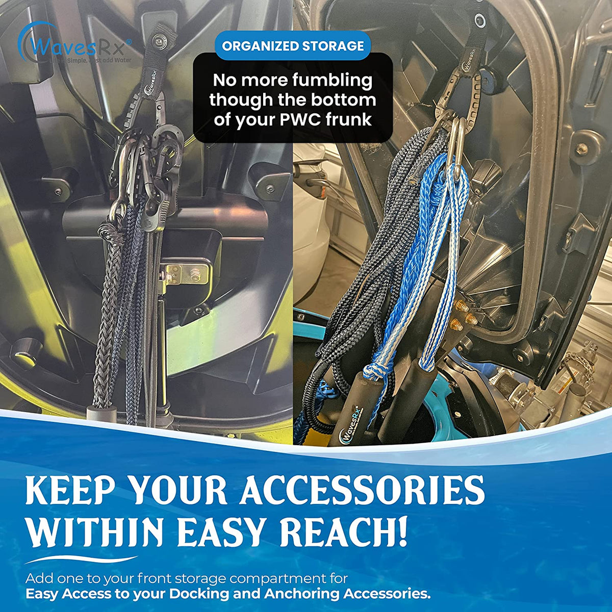 WAVESRX Jetski Cleats Soft Loops (7PK) + Ceramic Sealant Spray Wax (Aq WavesRx