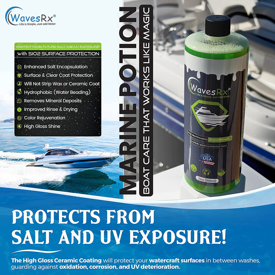 CERAMIC SEALANT & PROTECTOR SPRAY (AQUASHIELD) + SALT NEUTRALIZING SIO2 INFUSED BOAT WASH (EPICWASH)
