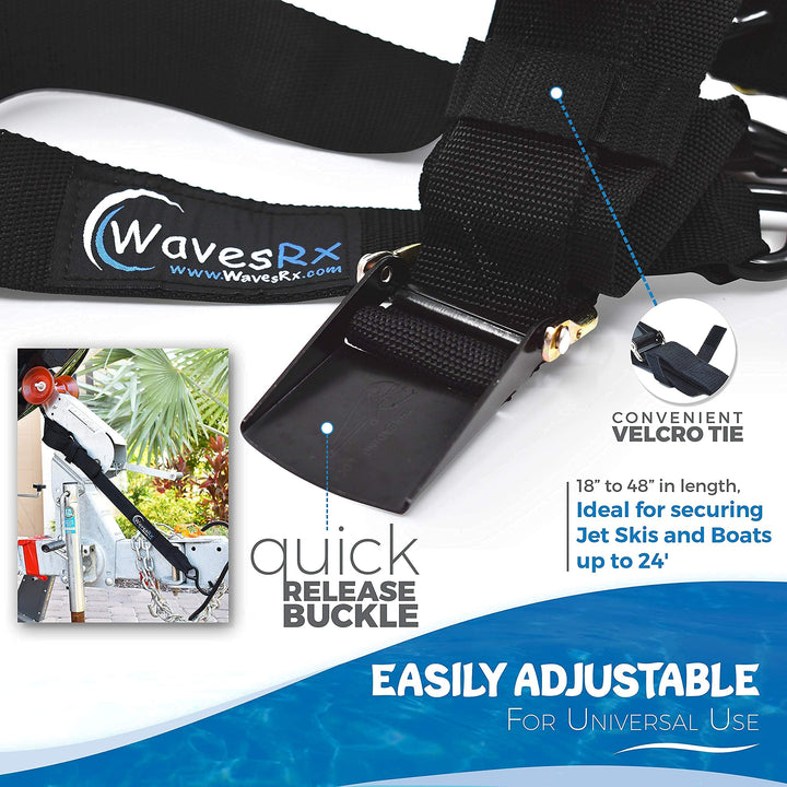 JET SKI TRAILER WINCH STRAP + 2PK 48" TRANSOM TIE-DOWN STRAPS