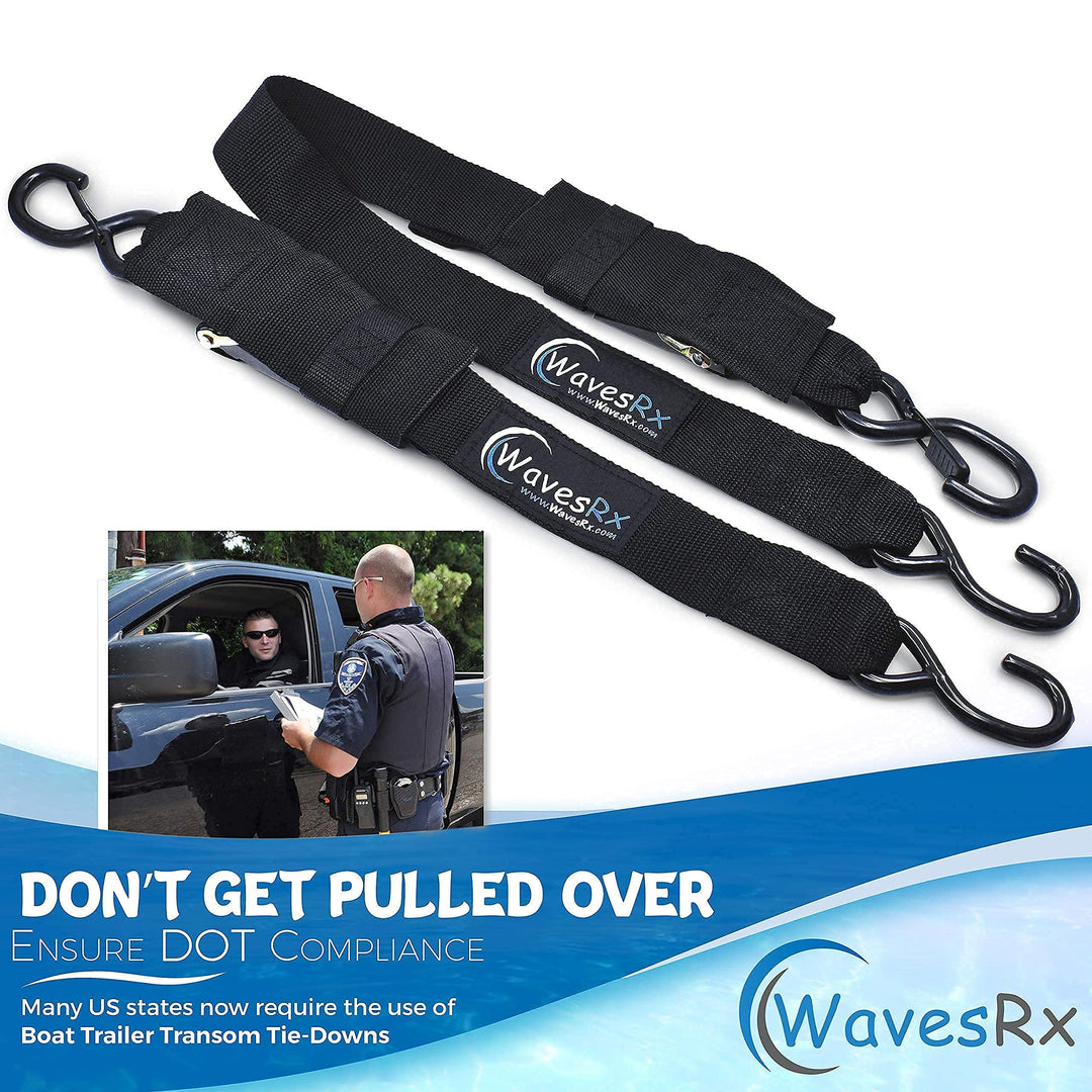 JET SKI TRAILER WINCH STRAP + 2PK 48" TRANSOM TIE-DOWN STRAPS