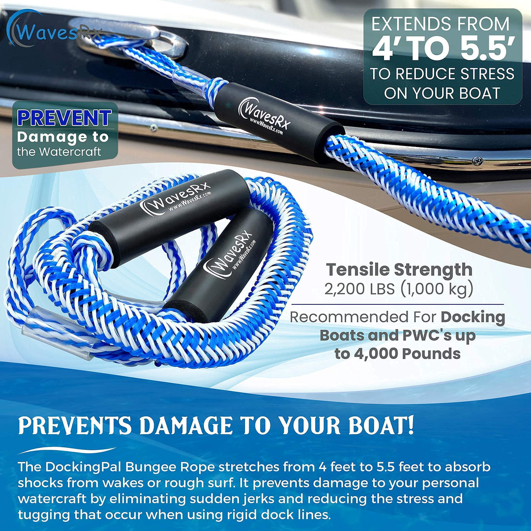 WAVESRX ANCHORING & DOCKING BUNDLE | ALUMINUM SAND SPIKE BEACH ANCHOR + BUNGEE ANCHOR LINE (14' - 50') + BUNGEE DOCK ROPES | SAFE & EFFECTIVE ANCHORING, DOCKING AND TETHERING.