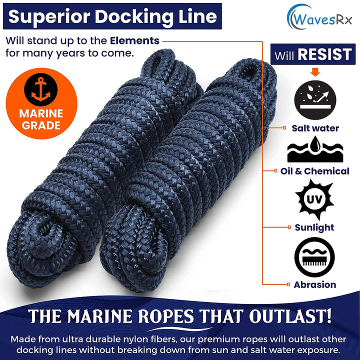 WAVESRX BUNGEE LINE (14' - 50') + ALUMINUM SAND ANCHOR + PREMIUM BOAT DOCK LINE ⅜” X 15’ (VALUE BUNDLE) | SECURELY ANCHOR YOUR JET SKI IN SHALLOW WATER NEAR BEACH OR SANDBAR