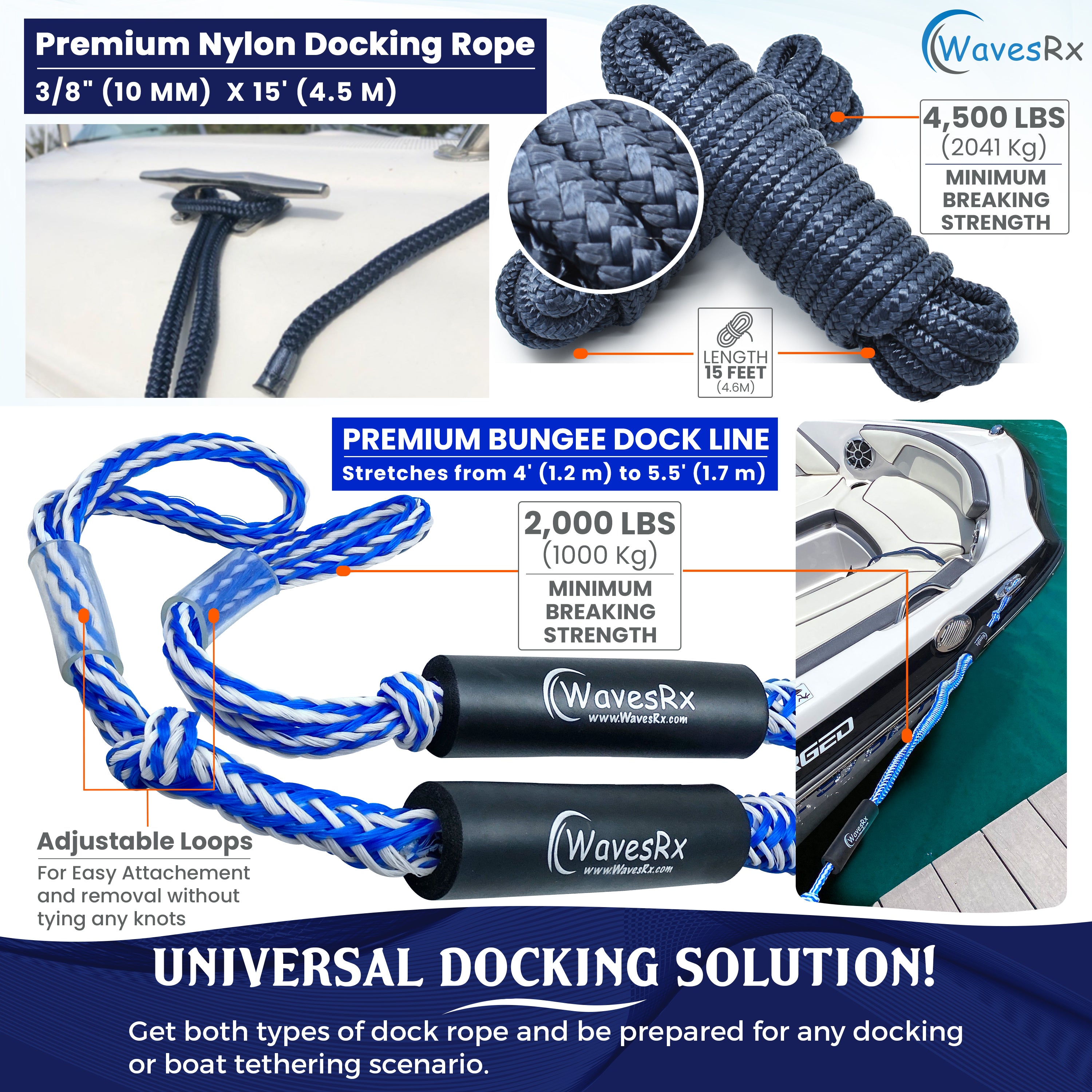 Premium Boat Dock Line & Bungee Line Bundle – WavesRx