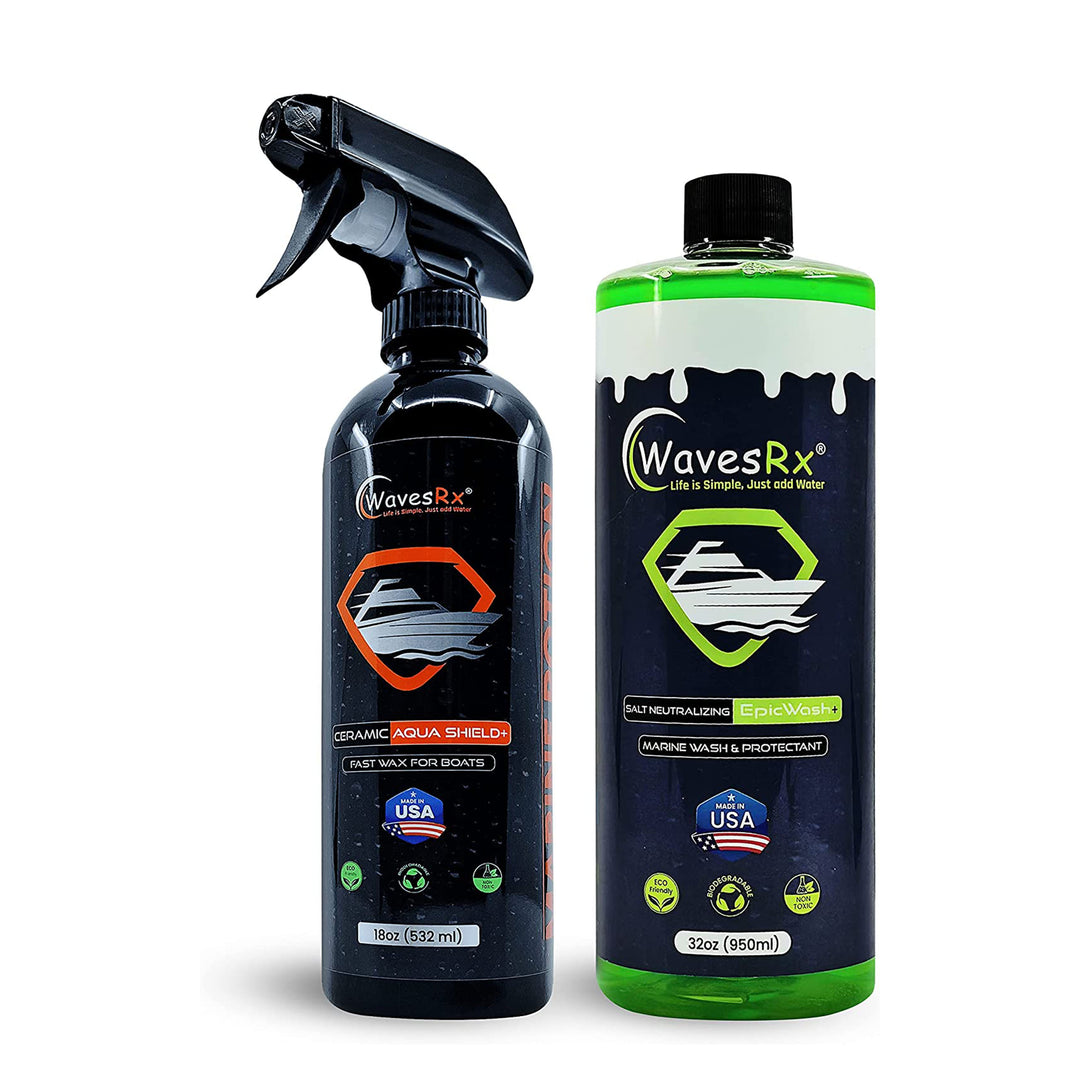 CERAMIC SEALANT & PROTECTOR SPRAY (AQUASHIELD) + SALT NEUTRALIZING SIO2 INFUSED BOAT WASH (EPICWASH)